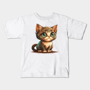 Cute Cat Gifts for kitten lovers Colorful Art Kitty Adoption Kids T-Shirt